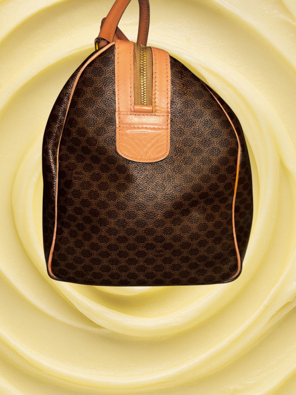 Celine Brown Monogram Travel Duffle with Tan Leather Trim - Picture 9 of 16